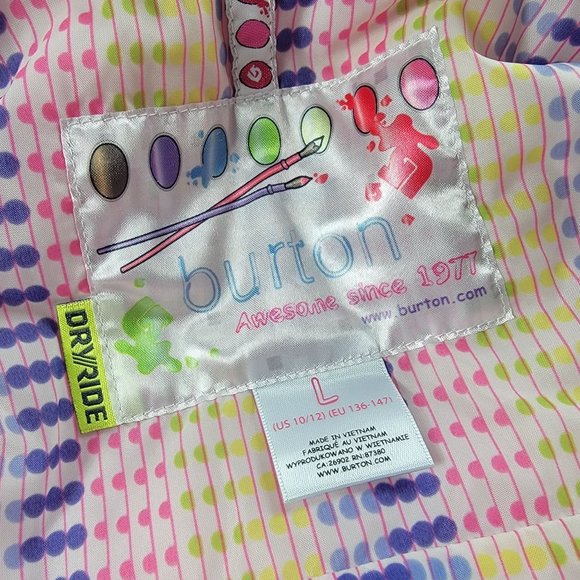 Burton Girls Large Pink Winter Ski Jacket Dryride Charm Jacket Outdoors Warm - Picture 6 of 14